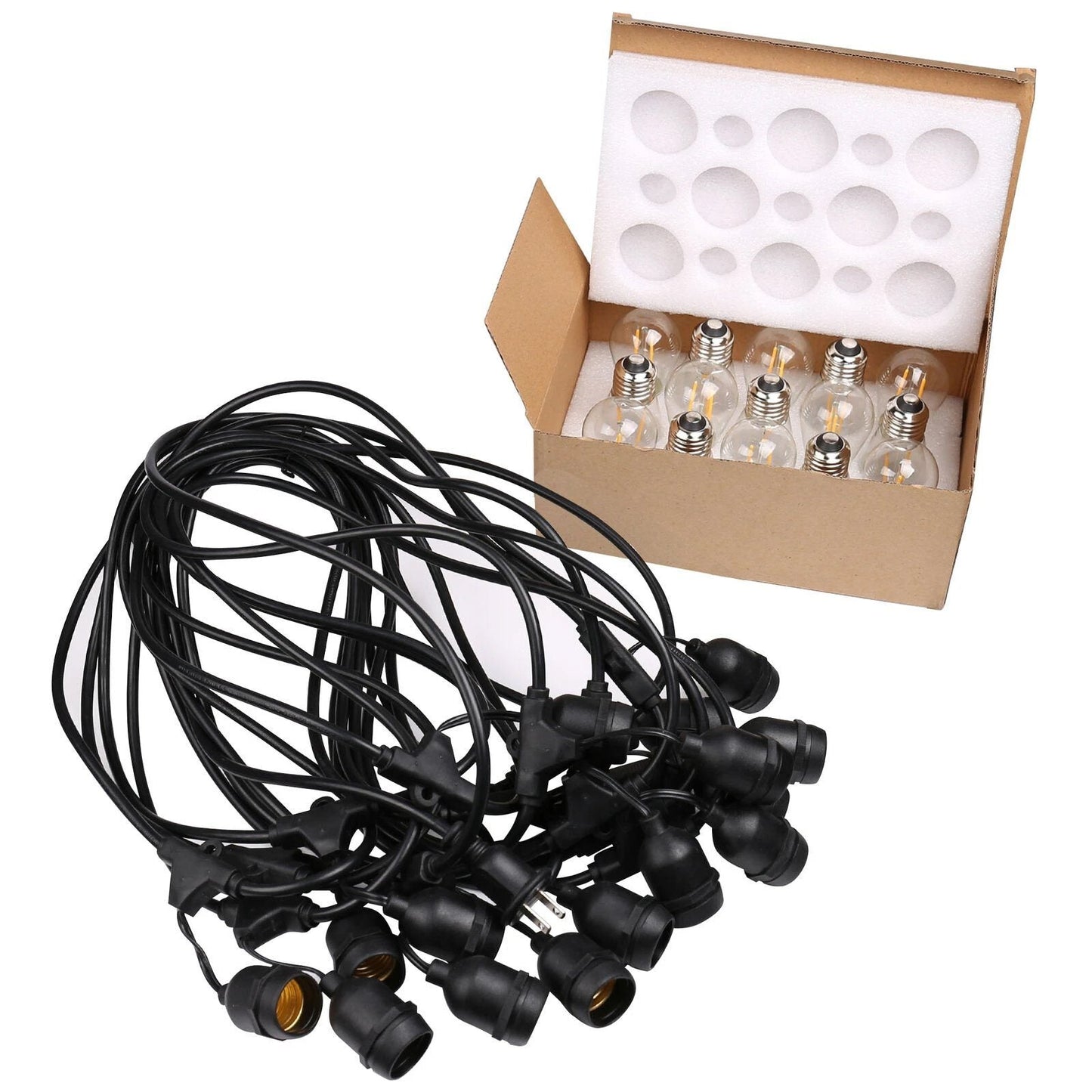 Rynx | 48 Ft. LED Light Chains Outdoor Commercial Quality Waterproof Bulbs