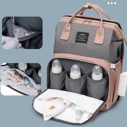 Rynx | Large capacity Mummy Baby children's bed backpack with insulated pocket