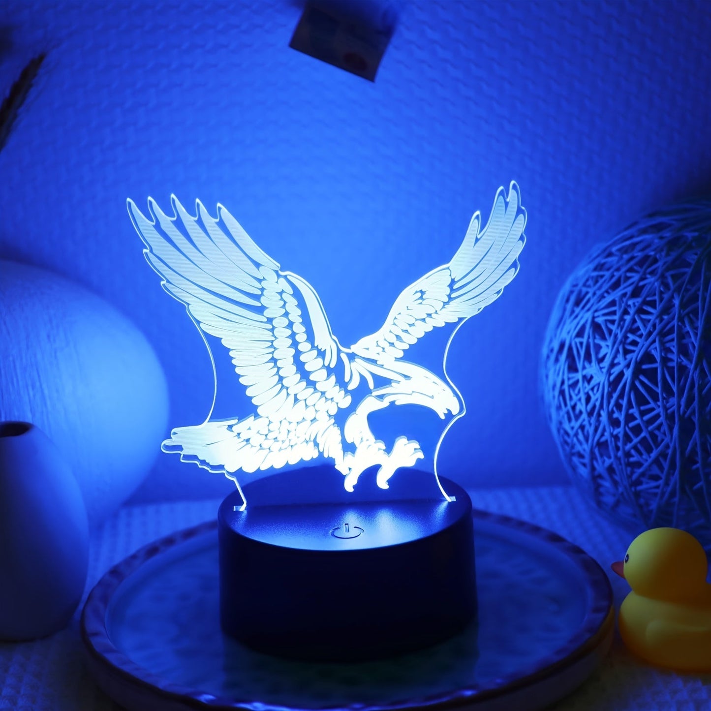 Rynx | EagleLight - 3D LED Night Light with Touch Control, 7 Colors USB Table Lamp