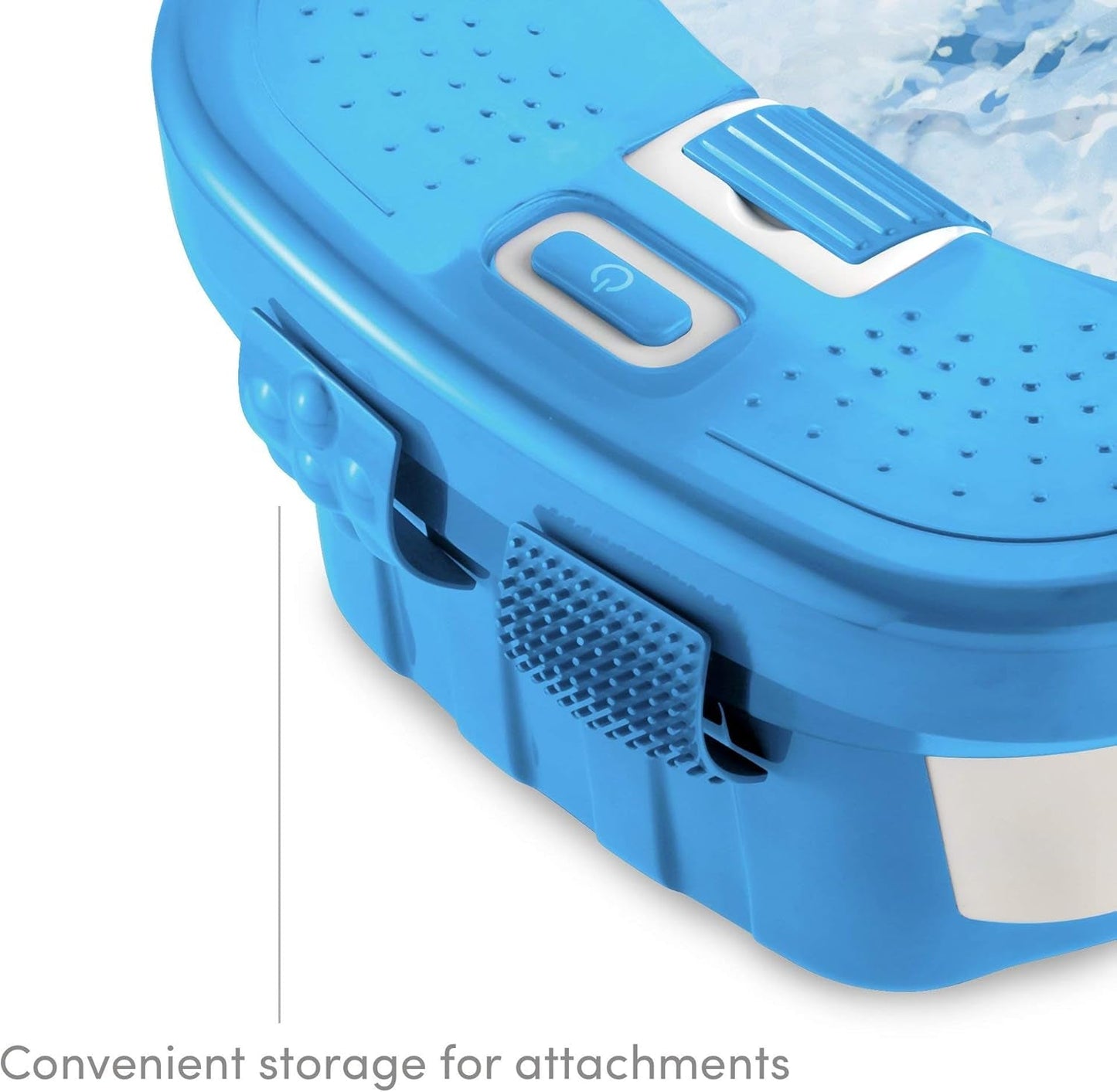 Rynx | Bubble Bliss Deluxe Foot Bath with Heat, Massaging Arch, 3 Acupressure Attachments, Splash Protection, Raised Nodes Holding Bubbles