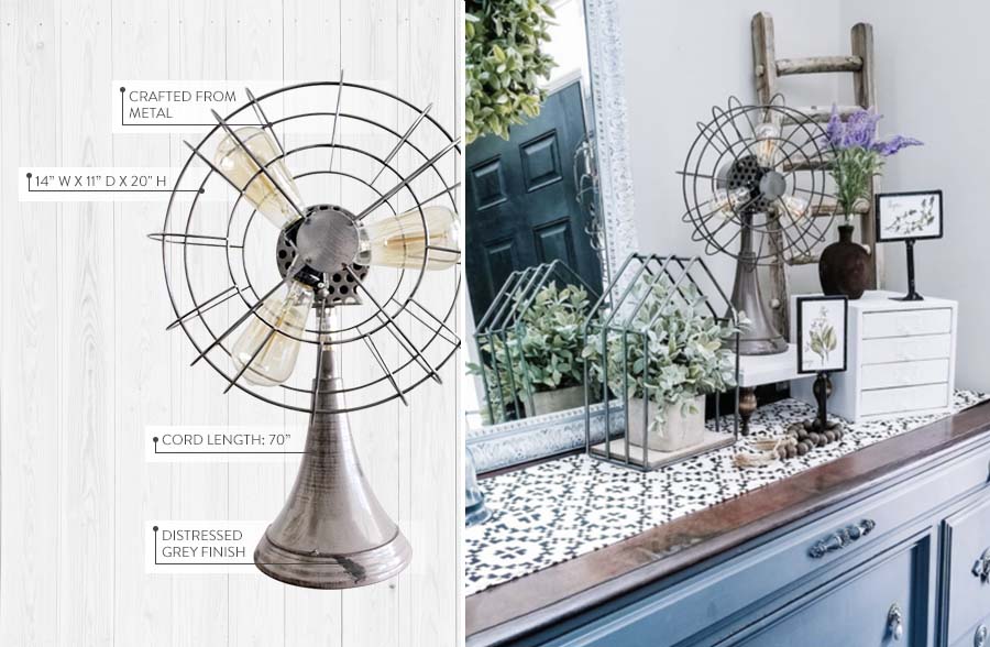 Rynx | Antique gray metal fan light