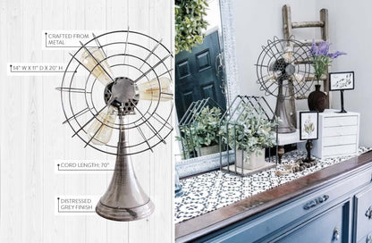 Rynx | Antique gray metal fan light