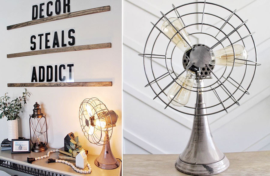 Rynx | Antique gray metal fan light