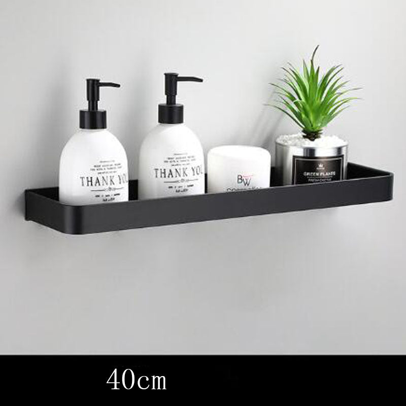Rynx | Black Bathroom Shelf Space Aluminium Wall Mounted