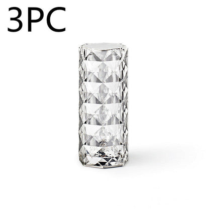 Rynx | Nordic Crystal Lamp USB Table Lamps Bedroom Touch Dimming Atmosphere Diamond Night Light Rose Projector Lamp Decor