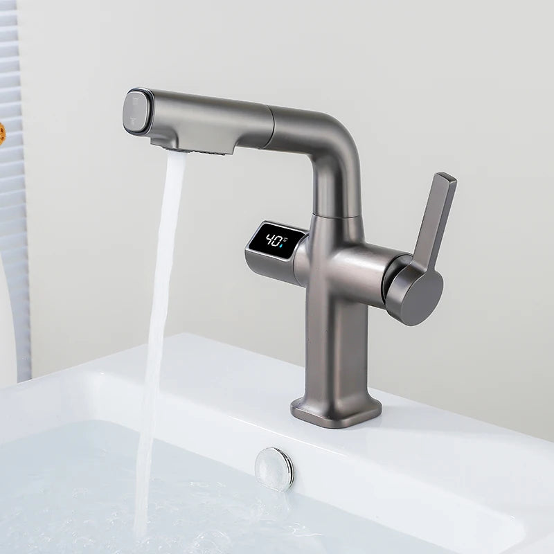 Rynx | Elegant House Brass Aqua View Bathroom Digital Faucet