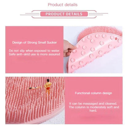 Rynx | Shower Foot & Back Cleaner, Non-Slip Bathroom Silicone Massage Pad