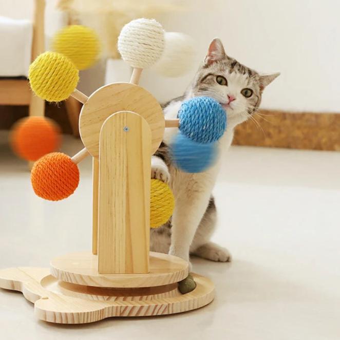 Rynx | Spin & Scratch Tower - Multifunctional Cat Scratching Post with Ferris Wheel