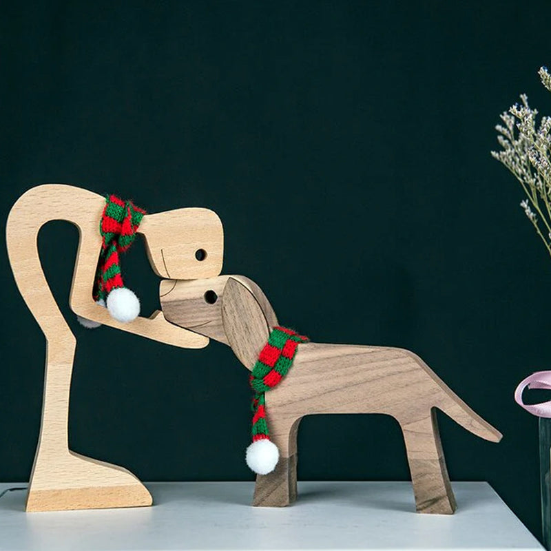 Rynx | Gift for Animal Lovers - Wooden Sculpture Table Ornaments - The Love Between You and Your Furry Friend