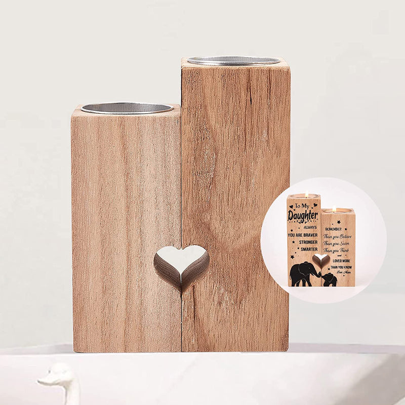 Rynx | LäChle Much More - Wooden Candle Holder With Candle Gift For Your Loved Ones