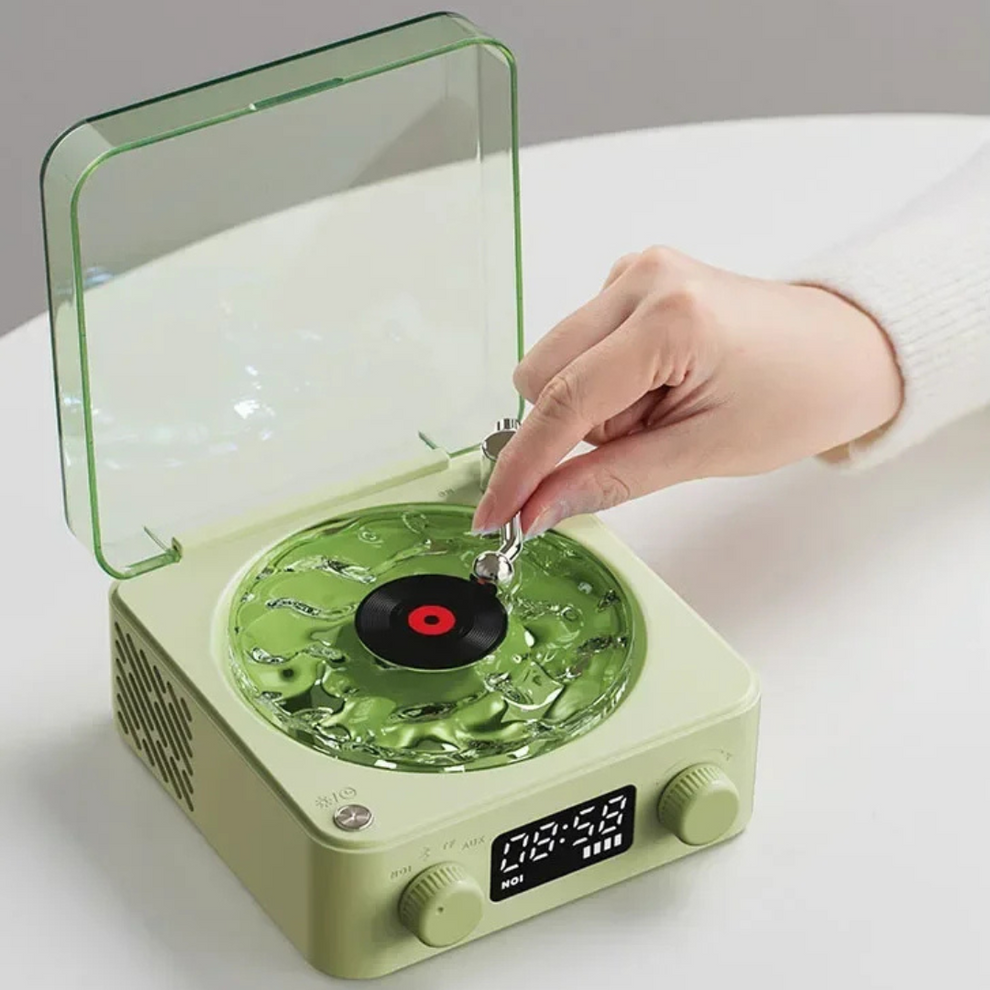 Rynx | VintageVibe Soundbox - Retro Vinyl Speaker with Rotating Turntable