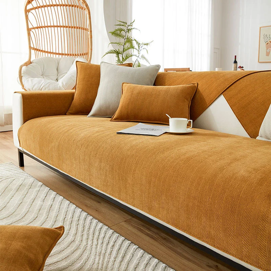 Rynx | Herringbone Chenille Fabric Furniture Protector Sofa Cover