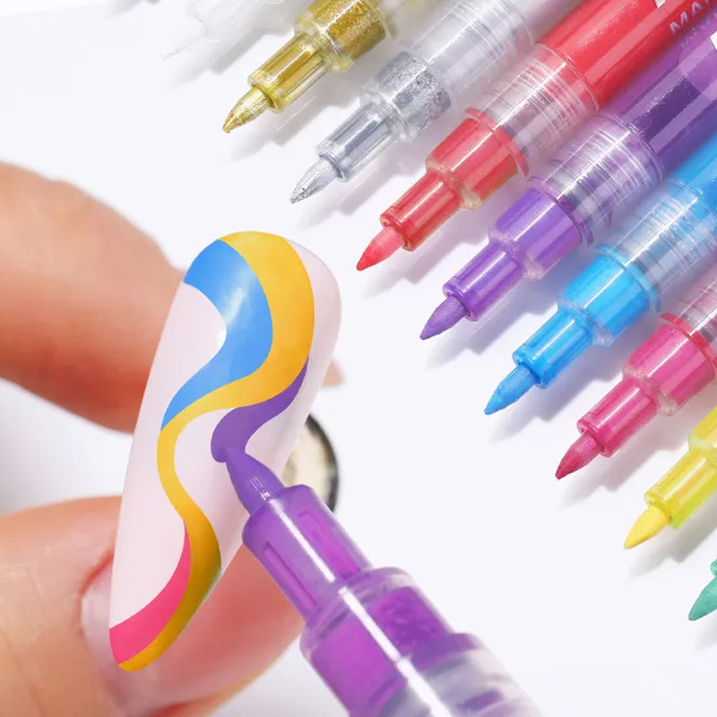 Rynx | 12-color ultrathin curved nail pen
