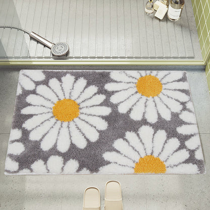 Rynx | Cute Daisy Bath Mat, Floral Bathroom Rug, Multiple Sizes
