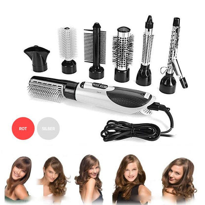 Rynx | 7in1 Professional multifunctional styling tools wide brush hair dryer straightener comb clip pipe roller brush
