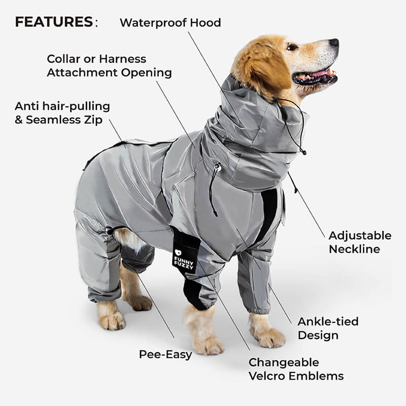 RYNX | Reflective All-Weather Waterproof Cool Dog Accessory Raincoat