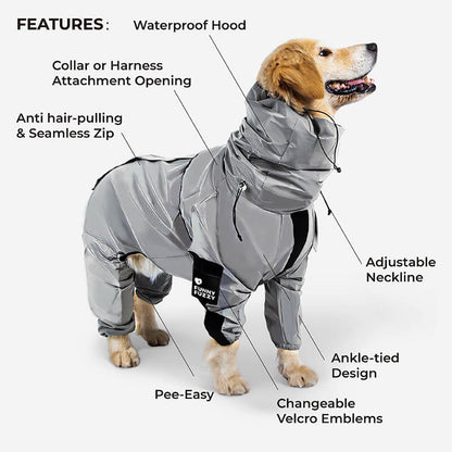 RYNX | Reflective All-Weather Waterproof Cool Dog Accessory Raincoat