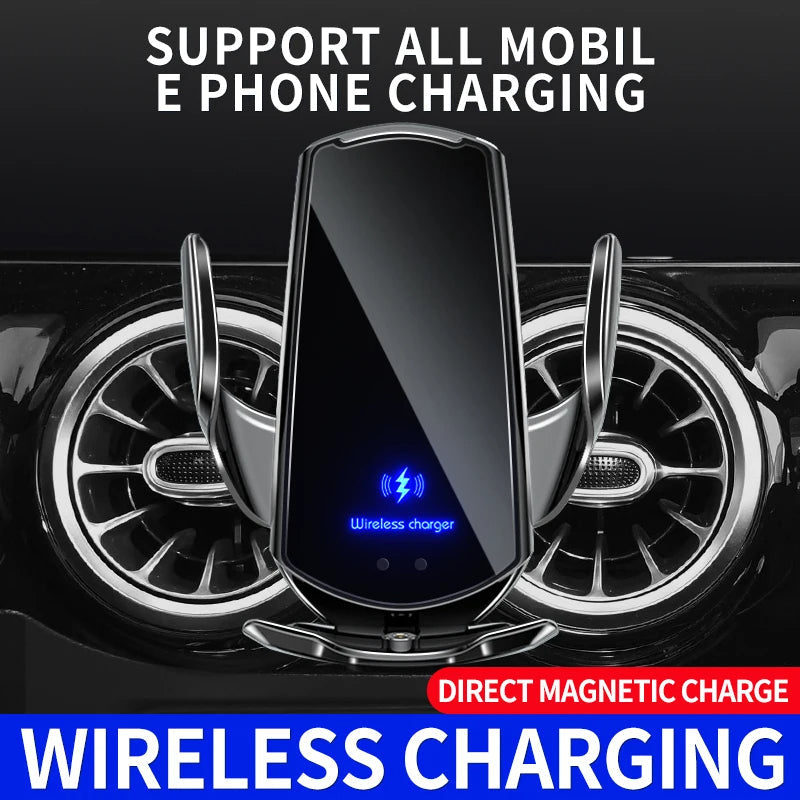 Rynx | 2-in-1 Wireless Car Charger & Phone Holder Automatic Clamping - Fast Charging Secure Universal Compatibility Adjustable & Practical