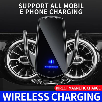 Rynx | 2-in-1 Wireless Car Charger & Phone Holder Automatic Clamping - Fast Charging Secure Universal Compatibility Adjustable & Practical