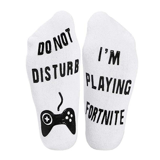 RYNX | Do Not Disturb I'm Playing Fortnite Funny Cotton Socks, 1 Pair