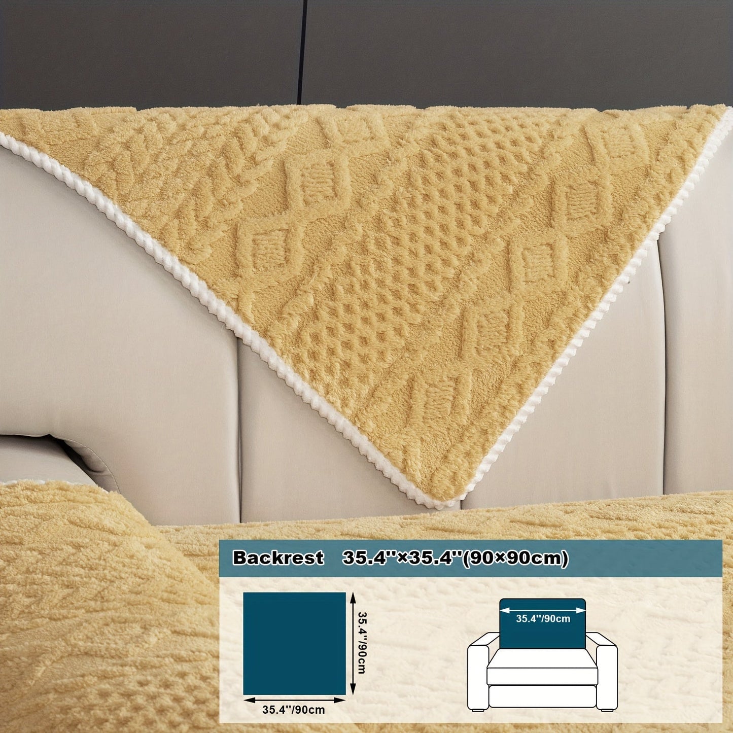 Rynx | 1pc Sofa Slipcover - Pet Dog Friendly, Fuzzy Non-Slip, Breathable Sofa Cover for Bedroom, Office, Living Room Decor