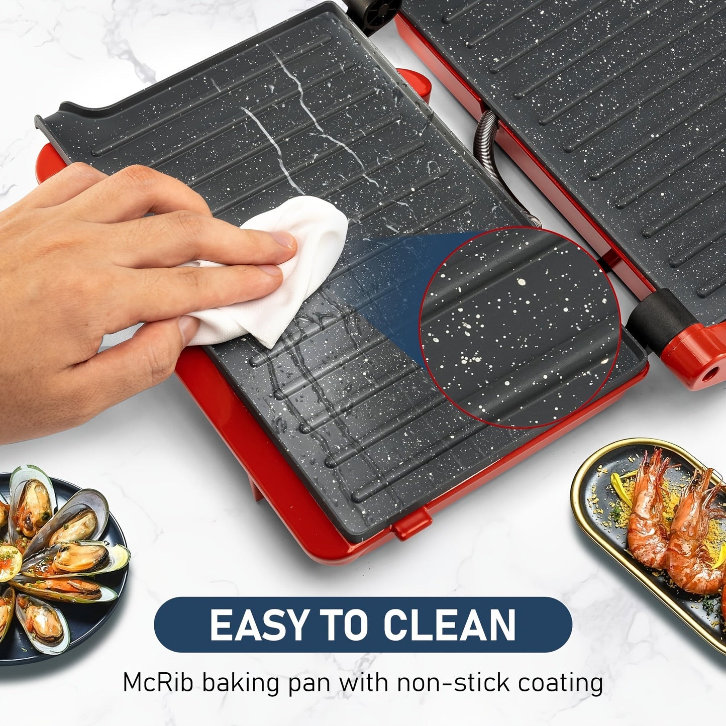 Rynx | 180-Degree 3-in-1 Electric Indoor Grill and Panini Press - Non-Stick Cooking Plates, Floating Hinge, Grease Tray