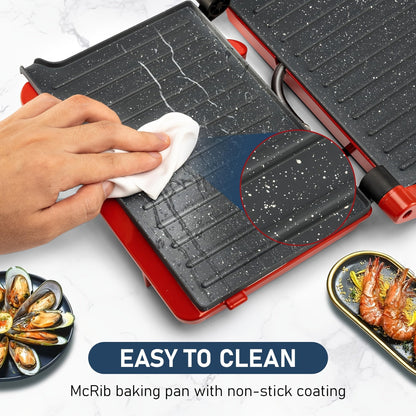 Rynx | 180-Degree 3-in-1 Electric Indoor Grill and Panini Press - Non-Stick Cooking Plates, Floating Hinge, Grease Tray