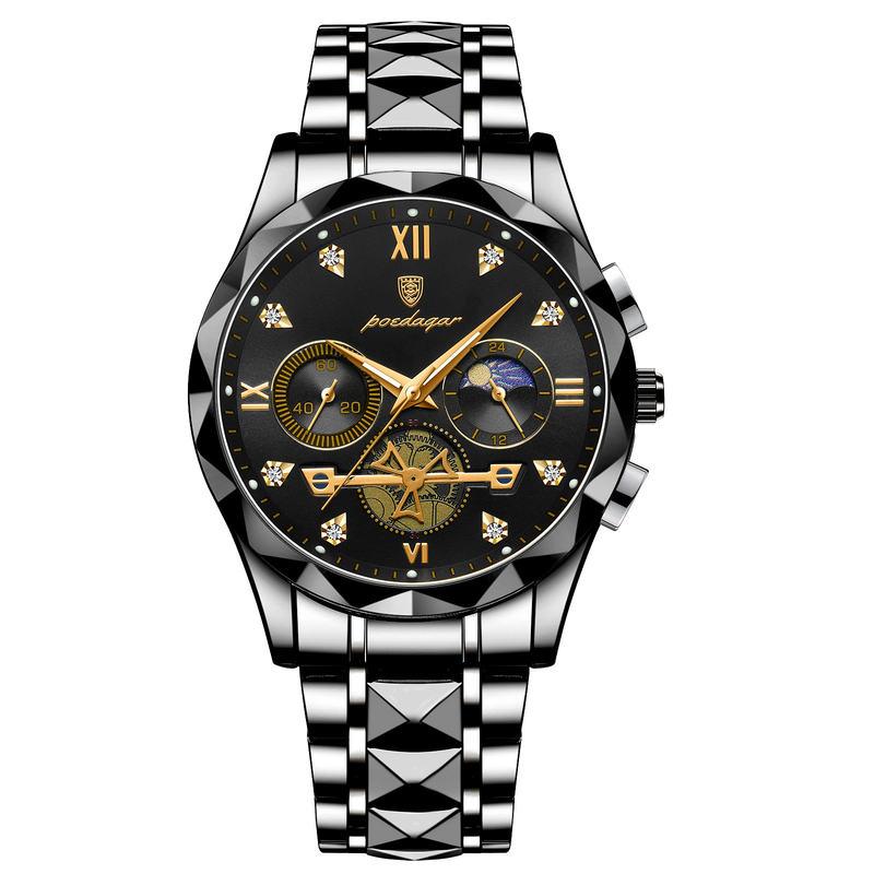 Rynx | Luxurious waterproof men's chronograph with stainless steel bracelet