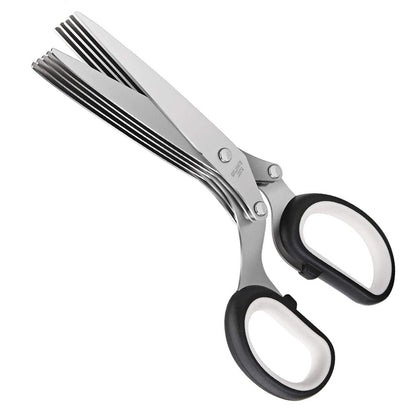 Rynx | Herb scissors with multiple blades in stainless steel, quick cutting scissors kitchen tool