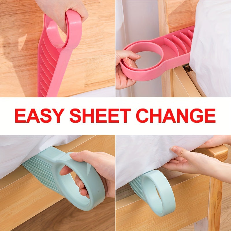 Rynx | 2 Pack Ergonomic Mattress Lifter Tool for Easy Bed Sheet Changing – Durable Polypropylene Sheet Fasteners with Arc Handle, Spot-Cleanable Bedding Assistant
