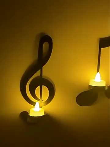 Rynx | Musical Notes Wall Candelabra Set - Metal Wall Decoration for Creative Candle Holders