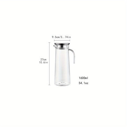 Rynx | Water Pitcher with Lid – 37.1oz/54.1oz Heavy Duty Drink Pitcher – Stainless Steel or Wooden Lid – Ideal for Juice, Bubble Tea, Summer Drinks – Kitchen and Home