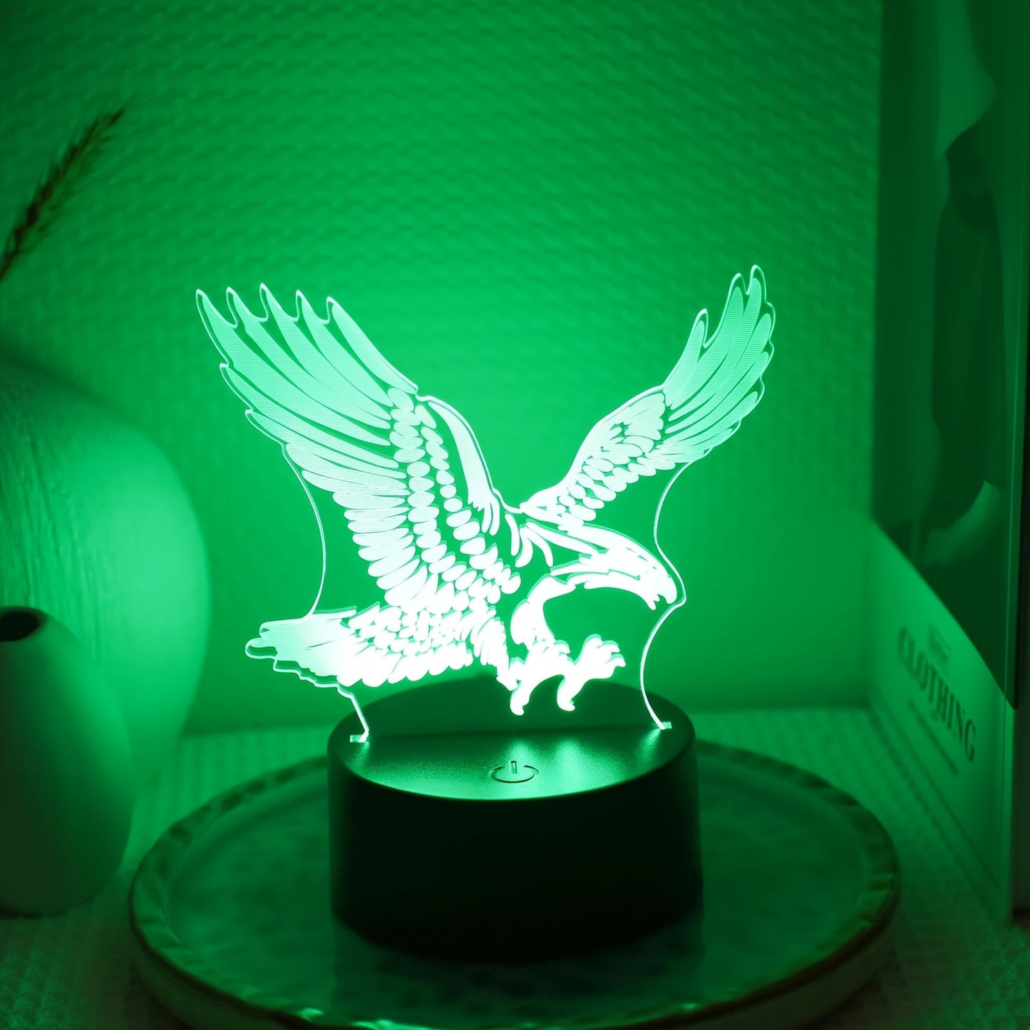 Rynx | EagleLight - 3D LED Night Light with Touch Control, 7 Colors USB Table Lamp