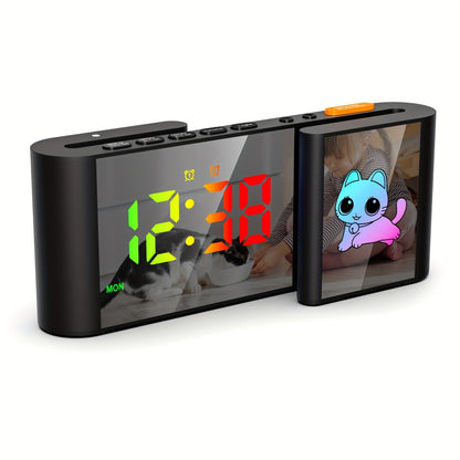 Rynx | LumoBright - Double Screen Digital Alarm Clock with RGB LED Display