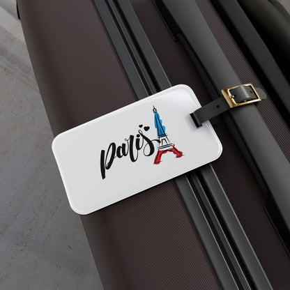 Rynx | Elegant Parisian Travel: Individual Acrylic Luggage Tag with Leather Strap