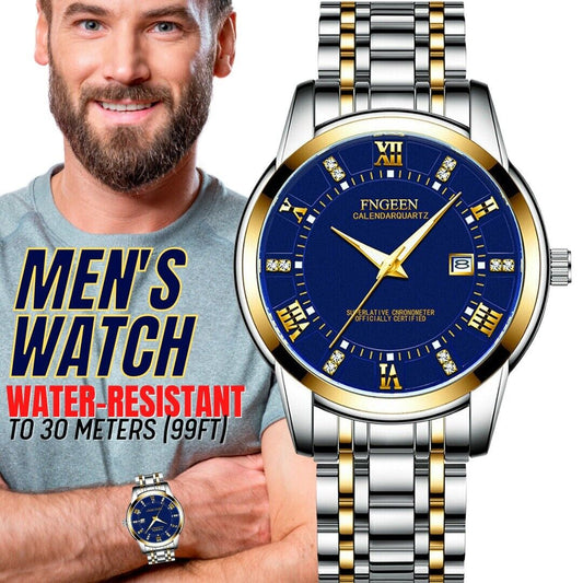 Rynx | Stainless Steel Watch For MEN Quartz Luminous Classic Watches For Dad Elder