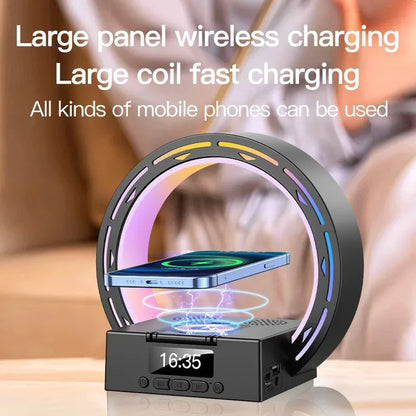 RYNX | Bluetooth Speaker Lamp 4-In-1 With Charging Station And Alarm Clock