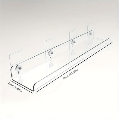 Rynx | Acrylic Shelf - Floating Hanging Shelf - Drill-Free Shower Shelf and Storage Shelf