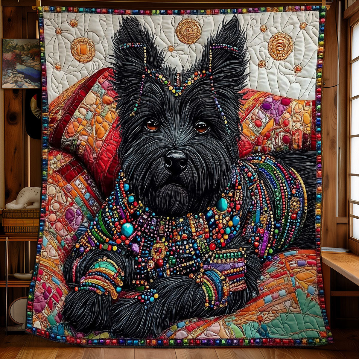 Rynx | Colorful Skye Terrier Quilt