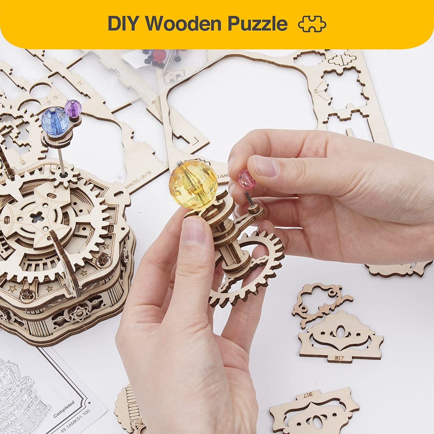 Rynx | DIY 3D Wood Rotating Starry Sky Mechanical Music Box