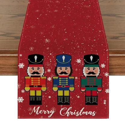 Rynx | Linen Christmas Table Runner Snowman Christmas Tree Home Dining Table Cloth Tablecloth 2023 Christmas Noel Christmas Decorations 2024