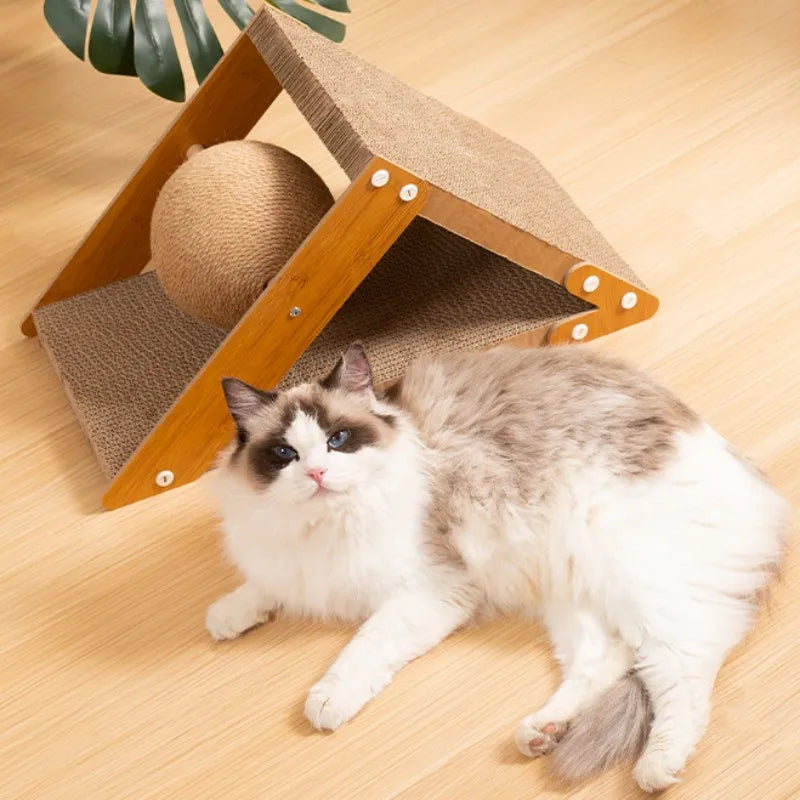 Rynx | Cat Scratcher Sisal Ball with Scratch-Resistant Sofa Protector and Claw Grinding Post