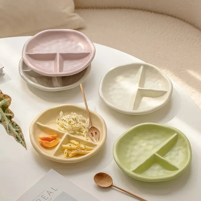 Rynx | 3-compartment ceramic portion control plate for healthy eating
