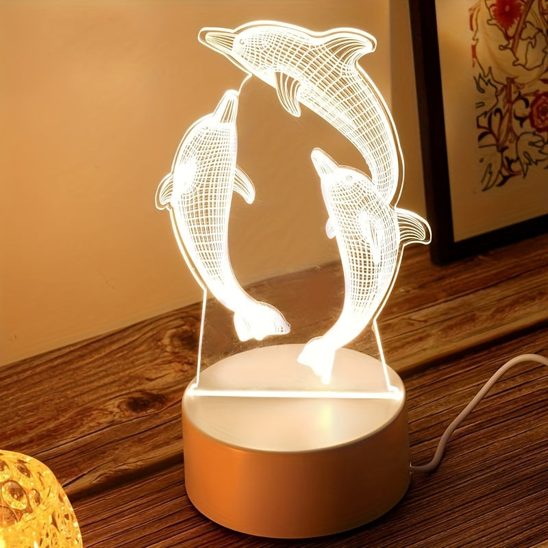 Rynx | GeoDolphin - Modern 3D Illusion Table Lamp