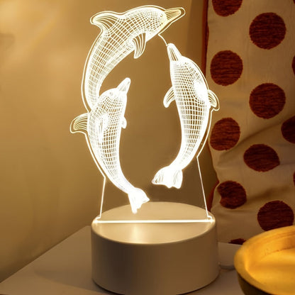 Rynx | GeoDolphin - Modern 3D Illusion Table Lamp