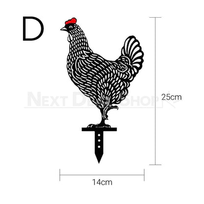 Rynx | 5 pcs - Chicken Family Garden Silhouette Hedge Stake
