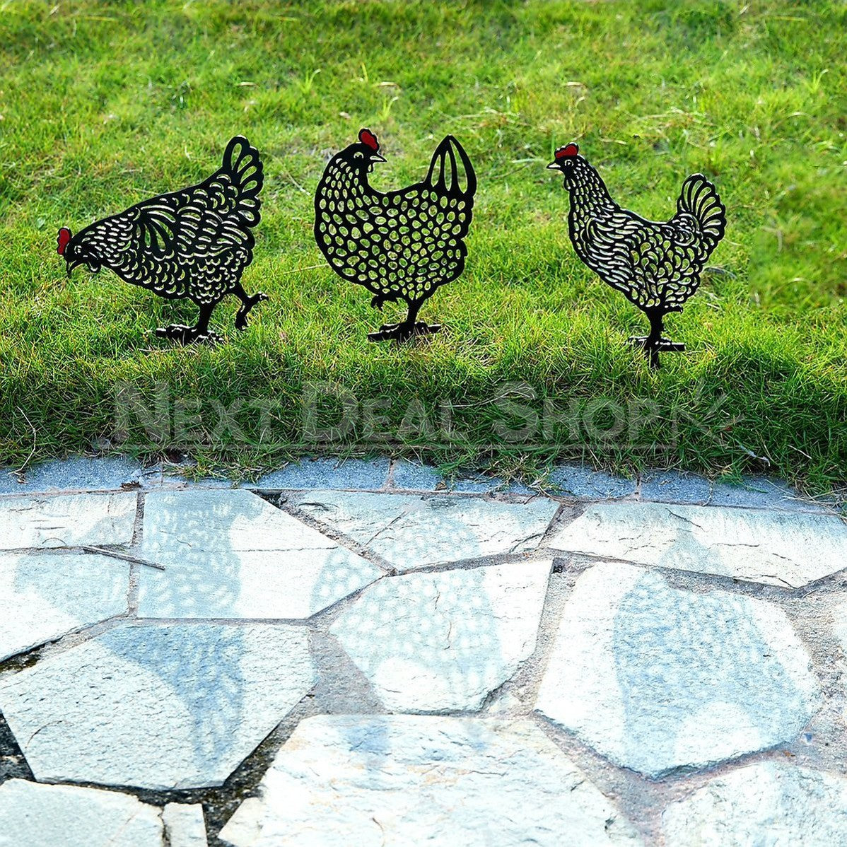 Rynx | 5 pcs - Chicken Family Garden Silhouette Hedge Stake