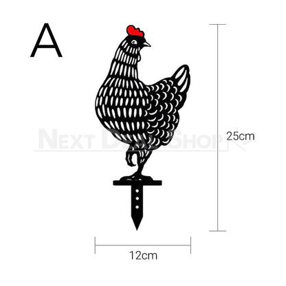 Rynx | 5 pcs - Chicken Family Garden Silhouette Hedge Stake