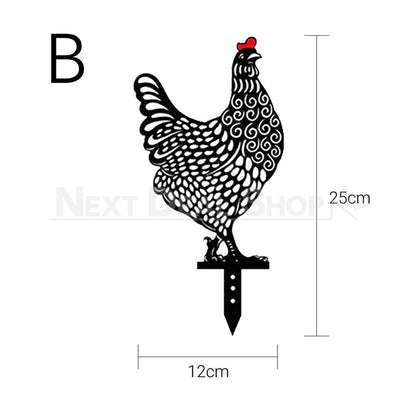 Rynx | 5 pcs - Chicken Family Garden Silhouette Hedge Stake