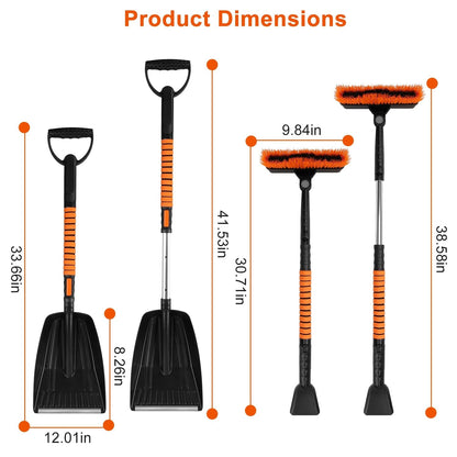 Rynx | 5-in-1 Detachable 180° Adjustable Ice Scraper Snow Shovel